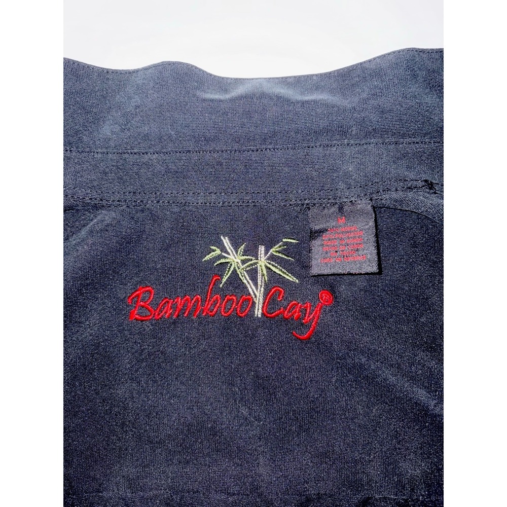 Bamboo Cay Bugatti King Of The Road Embroidered Button Up Hawaiian Black Med - Picture 8 of 10